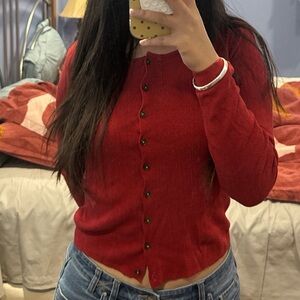 Brandy Melville Vibrant Red Knit Top